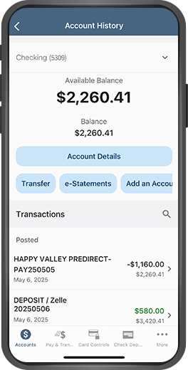 Monitor transactions on our banking app