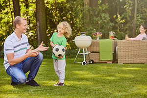 Boy having fun with father