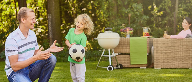 Boy having fun with father