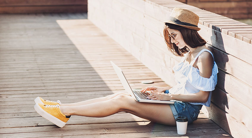 Young woman using a laptop