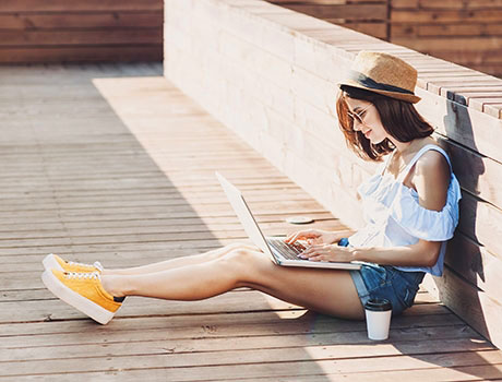 Young woman using a laptop