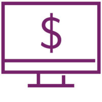 computer screen and dollar sign icon
