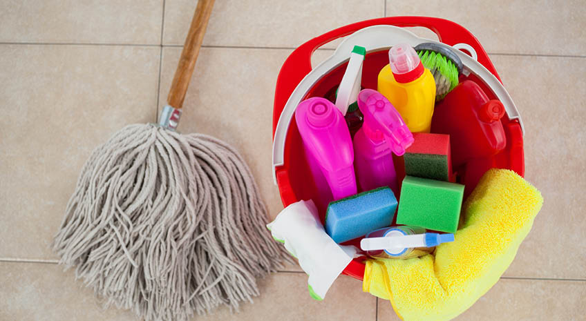 mop and bucket cleaning supplies