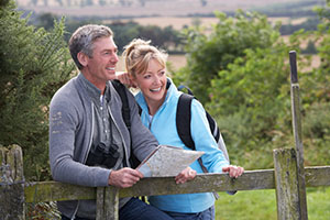 Mature Couple On Country Walk Looking At Map