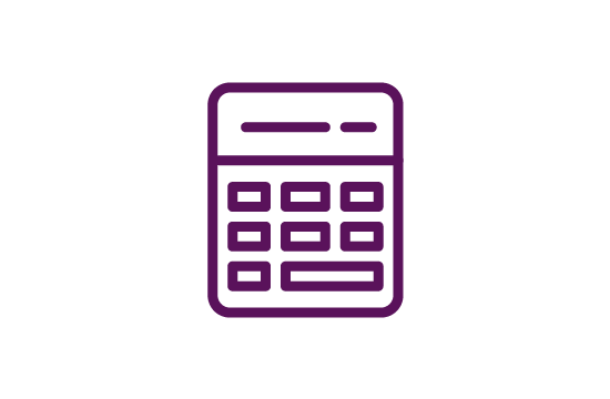 line icon of a calculator