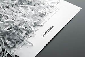black and white photo of shredded sensitive documents