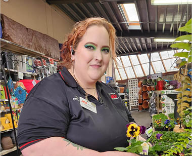 female employee in flower department