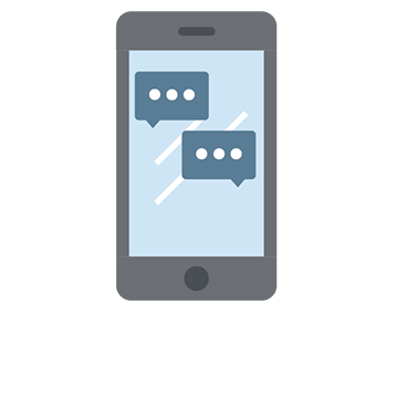 icon of phone with speech bubbles