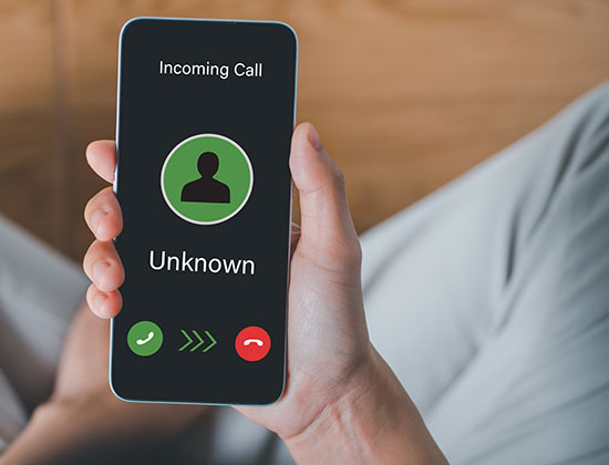 Unknown incoming phone call
